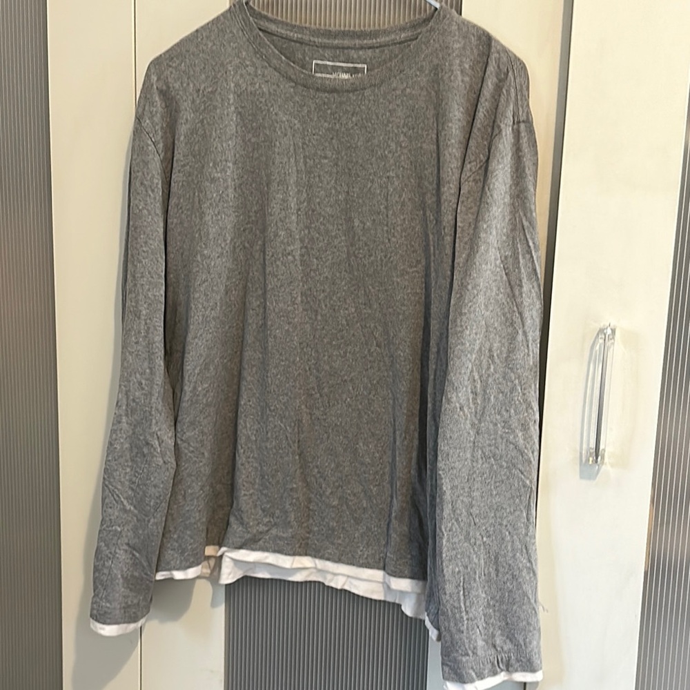 Michael Kors Gray Long Sleeve Top